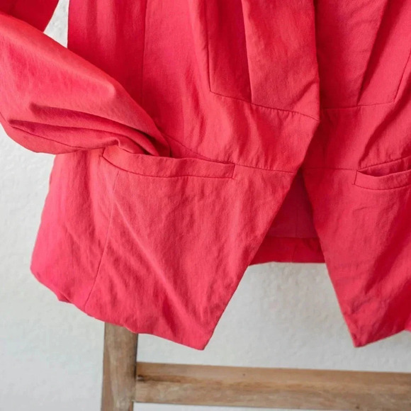 TORRID BLAZER Sz 1 / XL CORAL OPEN FRONT PLEATED JACKET - Picture 3 of 7